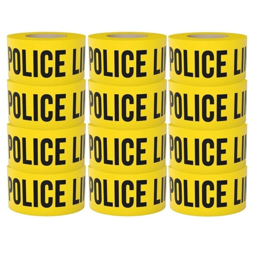 PYLE Police Line Do Not Cross Tape 12 Pk  650 Feet  Open Box New